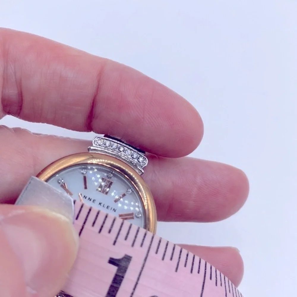 Working! Anne Klein Two Tone Swarovski Crystal Accented Dainty Watch